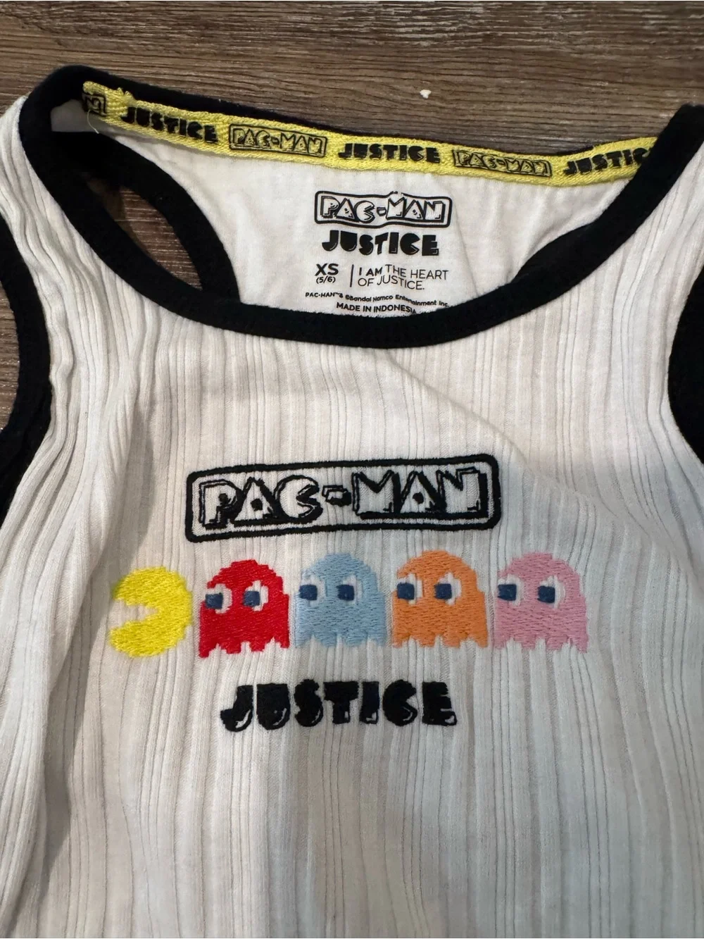 Two Justice Pac-Man Yellow Ribbed Tank Top for Kids
